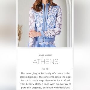 CARLISLE COLLECTION Baby Blue Knee-Length A-Line Bomber Jacket